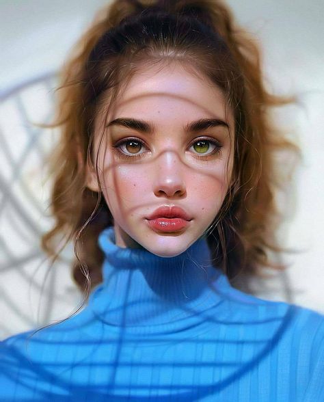 Amazing Portrait on Instagram: “What do you think? 1, 2 or 3? ▪️ ▪️ ▫️ Artist ✨@iraklinadar✨ Credits to owners ▪️ ▫️ Follow 👉 @amazyportrait 👈 👉 @amazyportrait 👈 👉…” Irakli Nadar, Xenia Lau, Hyper Realistic Paintings, Face Ref, Digital Portraits, Face References, Digital Portrait Art, Realistic Paintings, Face Reference