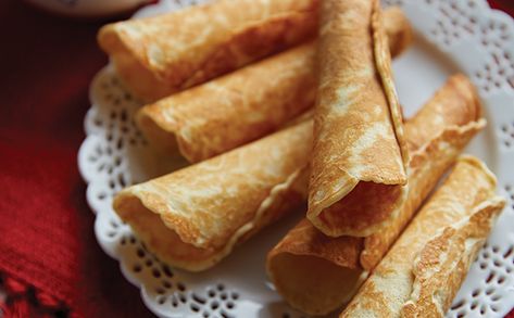 Vintage Norwegian Krumkake Recipe | Edina Krumkake Recipe Filling, Norwegian Goro Cookies, Norwegian Krumkake Recipe, Norwegian Crispbread, Norwegian Krumkake, Krumkake Recipe, Norwegian Recipes, Pizzelle Cookies, Scandinavian Recipes