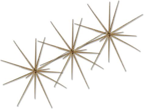 Amazon.com: Queens of Christmas STBST-15-GO-3PK Starburst Ornament, Gold : Home & Kitchen Pink Starburst, Star Light Star Bright, Mid Century Christmas, Glitter Ornaments, Xmas Ornaments, Hanging Ornaments, Christmas Home, Home Kitchen, Accent Decor