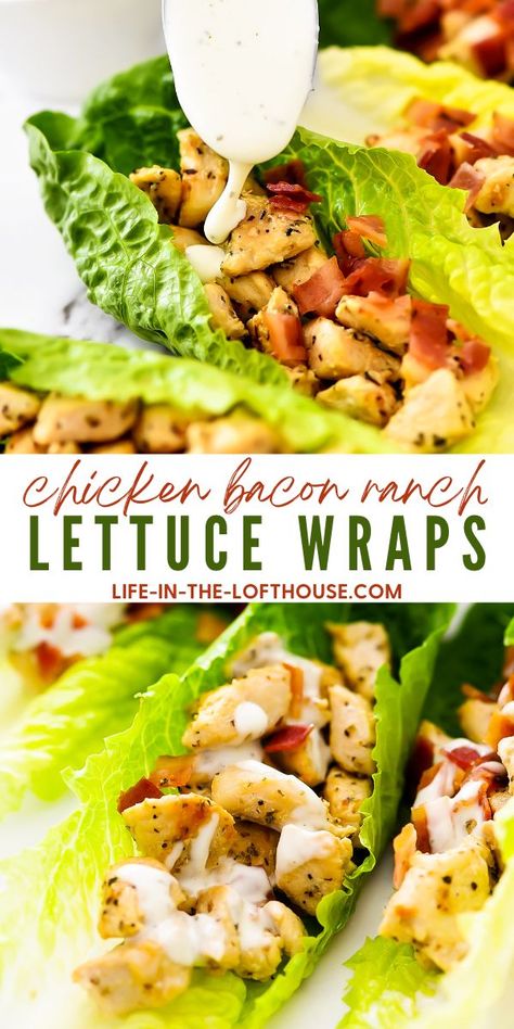 Lettuce Recipes, Lettuce Wrap Recipes, Healthy Food Facts, Chicken Bacon Ranch, Health Dinner, Bacon Ranch, Health Dinner Recipes, Chicken Bacon, Lettuce Wraps