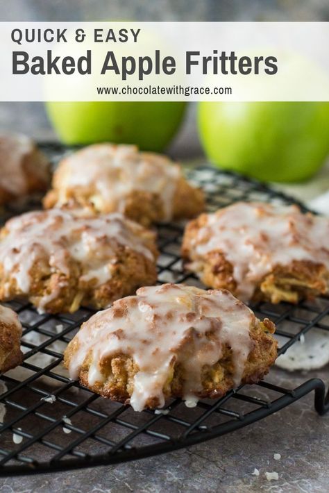 Baked Apple Fritters, Easy Baked Apples, Fried Apple, Baked Apple Dessert, Apple Fritter, Apple Dessert, Fall Desserts Easy, Apple Dessert Recipes, Fried Apples