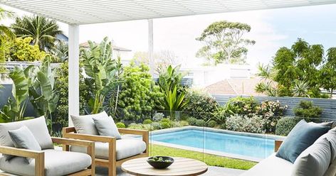 Horticulturist and designer Adam Robinson shares the clever landscaping tips he used to create a relaxed outdoor space and coastal garden for the owners of this eastern Sydney home. Outdoor Pool Area, Outdoor Lounge Area, Pool Landscape Design, Homes To Love, Contemporary Coastal, Backyard Pool Landscaping, Coastal Gardens, Beautiful Pools, Backyard Pool Designs