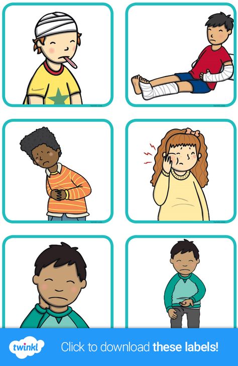 Provide your children with basic first aid knowledge! These labels can be used in teaching basic first aid, raising awareness and as a visual aid for children to show what’s wrong when they feel ill. Visit the Twinkl website to download and find more first-aid resources and activities. #twinkl #teachingresources #twinklresources #firstaid #classdisplay #childrenswellbeing First Aid Pictures, First Aid For Children, Basic First Aid, Class Displays, Safety And First Aid, Visual Aid, Matching Activity, Engaging Lessons, Teaching Aids