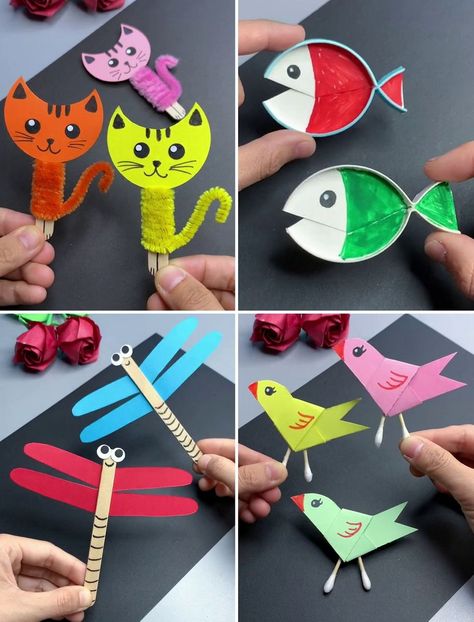 Super Easy Paper Animal Craft Ideas | animal, paper, craft | Fun and Easy Animal Crafts For Kids | By Activities For Kids - Facebook Recycled Animal Crafts, Make Your Own Animal Craft, Pet Animals Art And Craft, Recycle Animal Projects, Making Animals Out Of Recycled Materials, Easy Animal Crafts, Animal Craft Ideas, Animal Paper Craft, Paper Animal Crafts