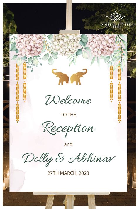 This Beautiful and Royal Indian Reception Welcome Sign template is perfect for Hindu Reception Welcome Sign as Indian Reception Welcome sign for your Reception di Raat, that is a editable and printable template download for Reception signage template! Reception Welcome Board Indian, Reception Board Welcome Signs, Reception Welcome Board, Reception Welcome Sign, Unique Wedding Signs, Small Wedding Decor, Decor Entrance, Indian Reception, Anand Karaj