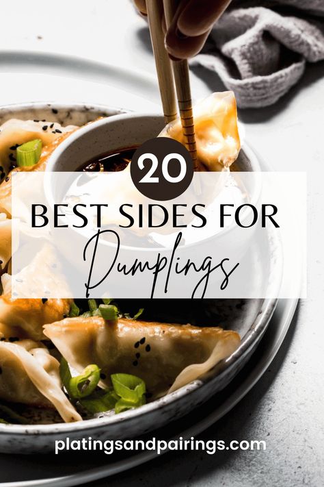 Wondering what to serve with dumplings and potstickers? Look no further! Here's a list of the 20+ BEST sides for dumplings! Sides For Dumplings, What To Serve With Potstickers, What To Serve With Dumplings, Dumpling Dishes, Dumpling Party, Wonton Dumplings, Beef Dumplings, Best Sides, Pork Dumpling