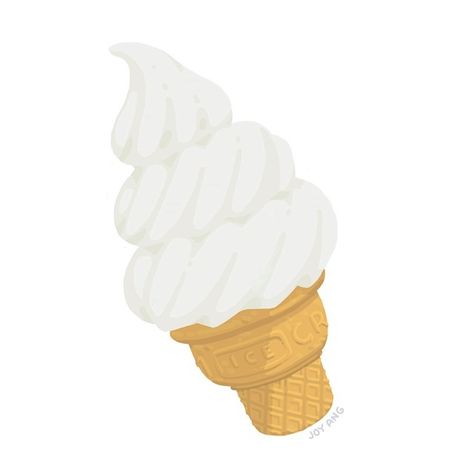 Soft serve vanilla ice cream #FoodStudy Soft Serve Vanilla Ice Cream, Joy Ang, Dessert Illustrations, Cream Illustration, Food Reference, Ice Cream Illustration, Dessert Illustration, Ice Cream Van, Truck Art