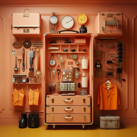 Wes Anderson Aesthetic Design, Wes Anderson Composition, Wes Anderson Shots, West Anderson Aesthetic, Wes Anderson Bathroom, Wes Anderson Kitchen, Wes Anderson Aesthetic Decor, Wes Anderson Living Room, Wes Anderson Room