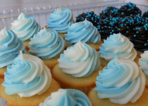 Baby Boy Sprinkle, Swirl Cupcakes, Party Dress Ideas, Sprinkle Cupcakes, Two Sweet, Cupcake Designs, Sea Birthday, Baby Shower Gender Reveal, Boy Shower