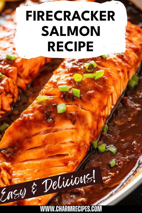 Get ready to excite your palate with our Firecracker Salmon! This easy recipe features the decadent flavor of fresh salmon paired with a spicy marinade that brings heat and zest to your dinner menu. Perfect for those seeking a quick weeknight meal or an impressive dish for entertaining guests, this recipe combines nutritious ingredients that promote healthy living. Follow our step-by-step guide for a smoky-infused salmon that’s bursting with flavor. A must-try for seafood enthusiasts! Marinade For Salmon Easy, Spicy Salmon Recipes, Firecracker Salmon Recipes, Salmon Marinade Recipes, Firecracker Salmon, Salmon Fillet Recipes, Creamy Garlic Pasta, Quick Salmon, Salmon Marinade