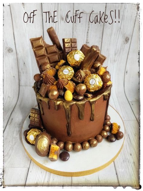 Chocolates Cakes Decoration, Chocolate Loaded Cake Decoration, Chocolate Bar Cakes, Birthday Cake For Father, Chocolate Easter Cake, Chocolate Biscuit Cake, Chocolate Cake Designs, How To Stack Cakes, Chocolate Drip Cake