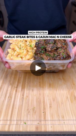 Cajun Mac N Cheese, Meal Prep Macros, Garlic Butter Steak Bites, Butter Steak Bites, Cheese Macaroni, Garlic Steak, Butter Steak, Healthy High Protein Meals, Garlic Butter Steak