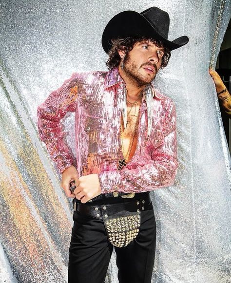 Luke Day on Instagram: “I'm gonna be where the lights are shinin' on me, like a rhinestone cowboy 🤠💎 photographed by the wonderful @douginglish ❤️” Glitter Themed Party Outfit, Disco Cowboy Outfit, Glam Rock Outfit, Disco Outfit Men, Space Cowboy Costume, Cowboy Outfit Men, Glam Rock Outfits, Cowboy Disco, Western Disco