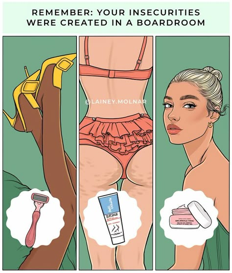 25 Illustrations About Femininity, Body Image, And Other Issues Women Face Every Day Lainey Molnar, Real Women Bodies, Relatable Illustrations, Body Neutrality, Human Decency, Women Issues, Women Face, Get Educated, The Way You Are