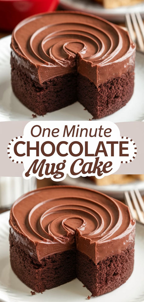 Need a fast chocolate dessert? This One-Minute Chocolate Mug Cake recipe is just what you need. Simple ingredients, minimal effort, maximum satisfaction. #easyrecipes #chocolatemugcake Quick Chocolate Mug Cake, Fast Easy Chocolate Dessert, Cake In A Mug Chocolate, Dessert In Mug, Mug Baking Recipes, Cake In 5 Minutes, Best Quick Desserts, 5 Minute Cake Recipes, One Mug Dessert