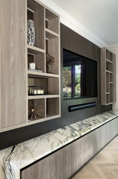 Tv Built Ins, Sophie Paterson Interiors, Interior Design Portfolio Layout, Sophie Paterson, Tv Built In, Dallas House, Tv Walls, Living Room Wall Units, Tv Unit Interior Design