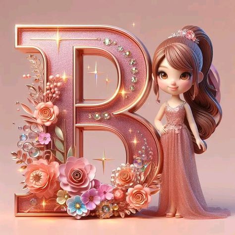 B Alphabet Design Beautiful, B Name Wallpaper, B Letter Wallpaper, Letter B Wallpaper, Image Girly, Gold Digital Art, B Name, B Letter Images, Name Design Art