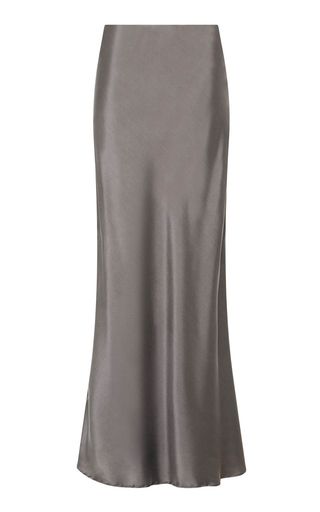 St. Agni Fashion Collections For Women | Moda Operandi Silk Slip Skirt, The Undone, Silk Maxi Skirt, Bridal Tops, Grey Maxi, St Agni, Short Loungewear, Pewter Grey, Silk Maxi