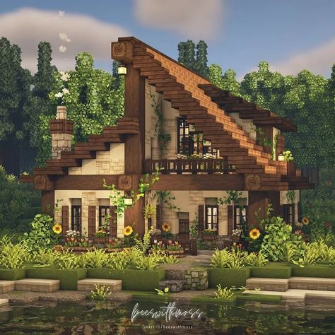 Minecraft Cartographer House, Casas Mine, Minecraft Base Ideas, Minecraft Cabin, Minecraft Base, Cottage Minecraft, Minecraft Houses Survival, Rumah Minecraft Sederhana, Base Ideas