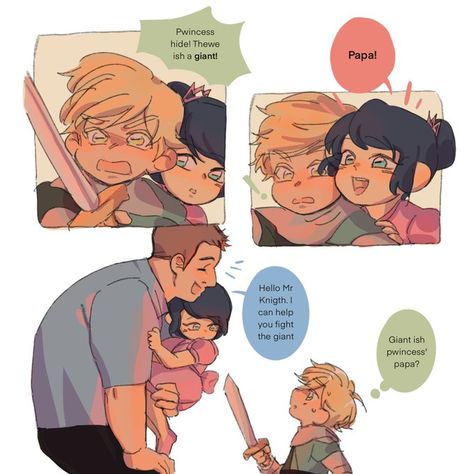 jupiter 🌚🌝 on Twitter: "princess and knight (adrien and mari childhood AU) https://t.co/6je0sRYpy8" / Twitter Miraclous Ladybug Fanart, Adrienette Comic, Mlb Fan Art, Princess And Knight, Mlb Comics, Miraculous Comics, Adrian And Marinette, Miraculous Ladybug Cat Noir, Ladybug Wallpaper