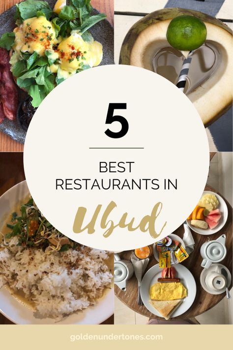 Here are my top 5 restaurants in Ubud Bali that you have to go to! You cannot miss these on your trip to Bali. They offer gluten free and vegan options. You cannot miss these 5 best restaurants in Ubud. Click through to find out which restaurants they are! #glutenfree #ubudbali #ubudbalifood #veganfood #ubud #ubudfood #ubudfoodguide #foodinubud #ubudbalifood #bestfoodubud #ubudrestaurants #ubudbalirestaurant #bali #balifood #travel #foodie #travelblogger Bali Restaurant, Sanur Bali, Bali Food, Bali Guide, Trip To Bali, Vegan Cafe, Travel Foodie, Canggu Bali, Indonesian Cuisine