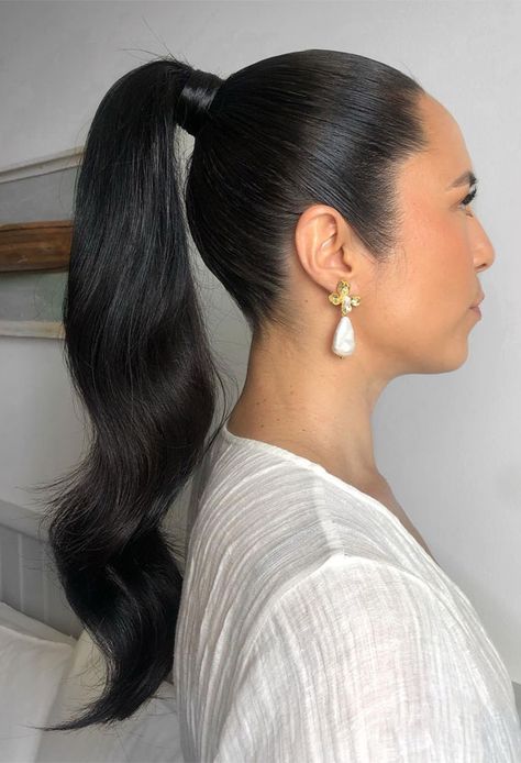 Sleek Back High Ponytail, Sleek Ponytail High, High Ponytail Formal, Bridal High Ponytail, High Slick Ponytail, Slick Back High Ponytail, Black High Ponytail, Ponytail Hairstyles Sleek, High Sleek Ponytail