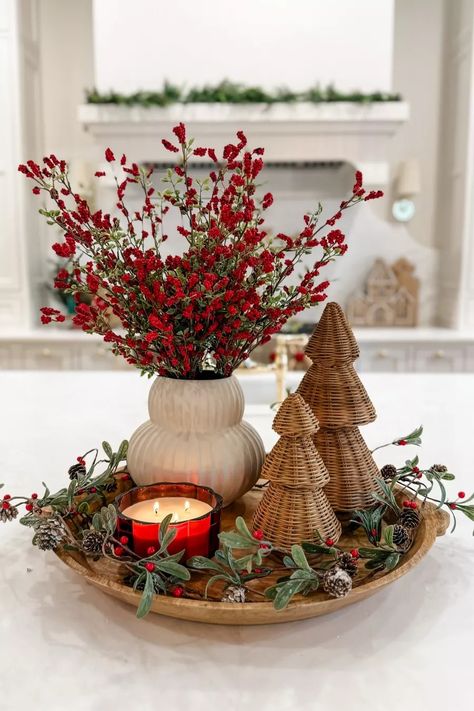 Large Rattan Basket Weave … curated on LTK Christmas Centerpieces In Baskets, Christmas Decor With Baskets, Christmas Basket Centerpiece, Baskets For Christmas Trees, Small Christmas Tree In Basket, Christmas Basket Decoration, Basket Filler Ideas Decorative, Wooden Basket Decor, Christmas Basket Decor