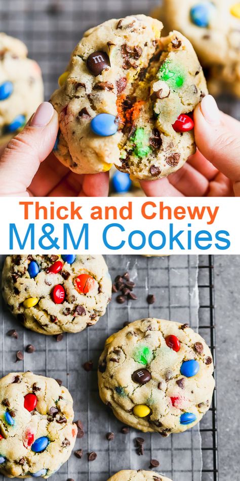 Mnm Cookies Recipe, Best M&m Cookie Recipe, Mnm Cookies, M M Cookies, Soft Cookie, Chewy Cookie, Cannoli, Cookies Recipes Chocolate Chip, Cookie Monster