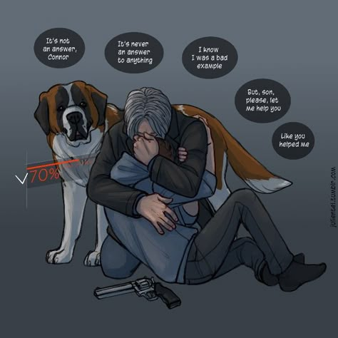 Connor Comics Dbh, Hank Connor Father Son, Hank And Connor Fanart, Dbh Markus X Connor, Dbh Connor And Hank Father And Son, Detroit Become Human Connor X Hank, Conner X Gavin, Detroit Become Human Connor And Hank, Gavin X Connor