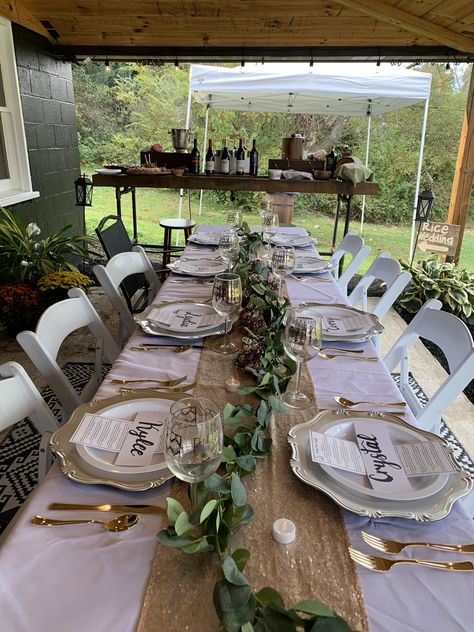 Homecoming Dinner Table Decorations, Grad Party Food Set Up, Hoco Dinner At Home, Prom Dinner At Home Ideas Table Settings, Homecoming Dinner At Home, Wine Stomping, Prom Dinner At Home Ideas, Homecoming Dance Ideas, Hoco Dinner