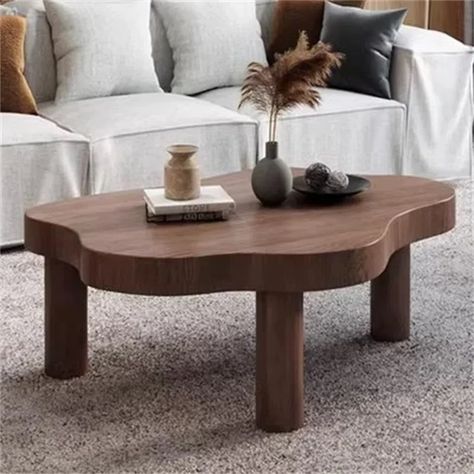 Ivy Bronx Truby Coffee Table | Wayfair Solid Wood Center Table, Black Sofa Table, Dark Wood Coffee Table, White Cocktail Tables, Nordic Coffee Table, Walnut Wood Color, Low Coffee Table, Live Edge Coffee Table, Live Edge Dining Table