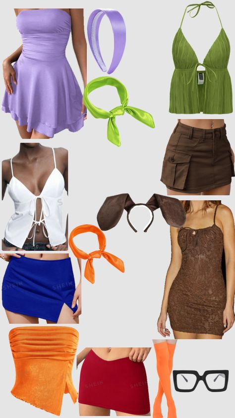 halloween - mystery gang Hot Scooby Doo Costumes, Mystery Gang Halloween Costume, Mystery Gang Costumes, Scooby Doo Outfits, Scooby Doo Disfraz, Halloween Scooby Doo, Shaggy Costume, Gang Costumes, Scooby Doo Costumes