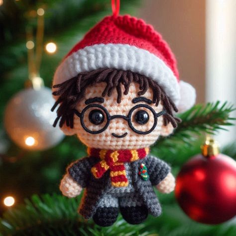 Harry Potter Free Crochet Patterns, Free Harry Potter Crochet Patterns, Crochet Harry Potter Pattern Free, Harry Potter Amigurumi Patron Gratis, Crochet Patterns Harry Potter, Harry Potter Crochet Patterns Free, Harry Potter Ornaments Diy, Crochet Harry Potter, Harry Potter Ornament