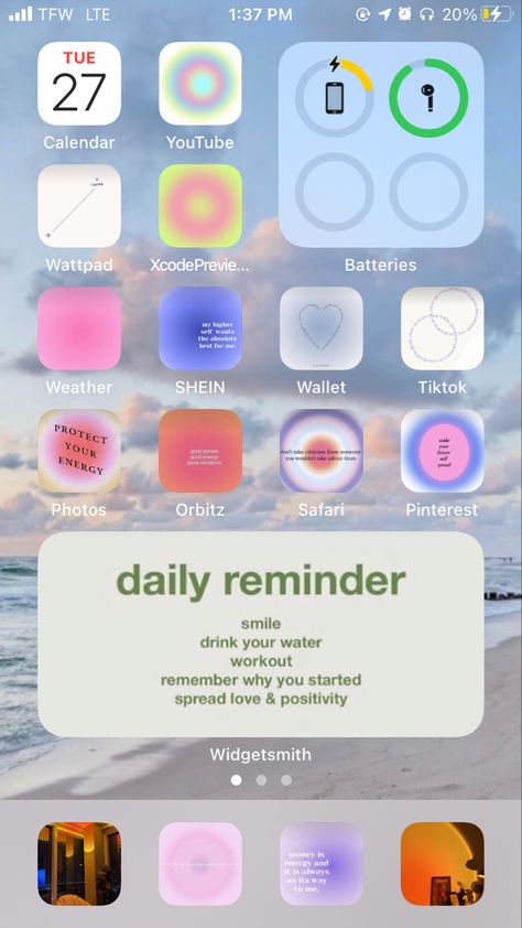 App Organization Iphone Affirmations, Iphone 13 Homescreen Ideas, Iphone 13 Aesthetic Home Screen, Spiritual Ios14 Homescreen, Aura Homescreen, App Appearance, Ios 16 Home Screen Ideas Normal Apps, Organized Phone Screen Aesthetic, Fairy Ios14 Homescreen