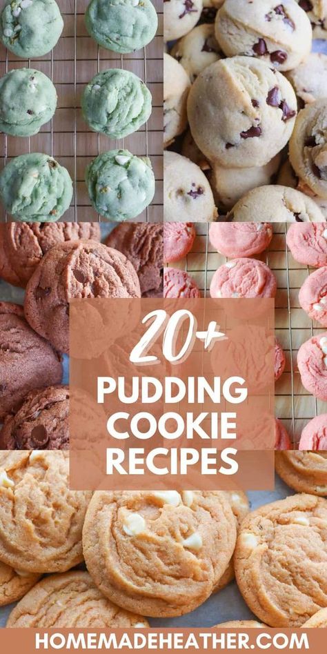 20+ Pudding Cookies Ideas (Best Soft & Chewy Cookies) Pudding Mix Cookies Easy, Choc Chip Cookies With Pudding, Christmas Cookies With Pudding, Quick Yummy Cookies, Cookies With Instant Pudding, Christmas Pudding Cookies Recipes, Super Soft Cookie Recipes, Soft Gooey Cookies, M M Pudding Cookies Recipe