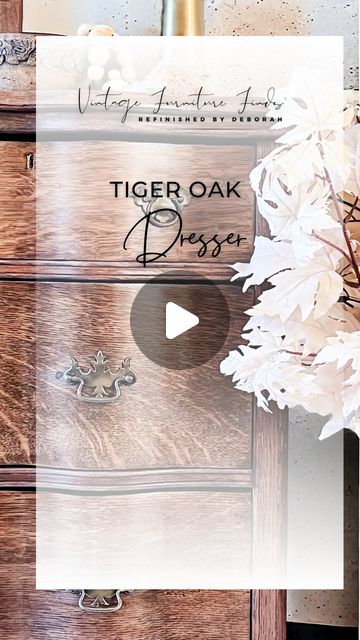 Deborah Meyers • Furniture Artist • Furniture Makeovers on Instagram: "Do you have a favorite wood type to refinish? This is definitely one of my favorites. 
•I prefer wood dye on pieces like this. Wood Dye gives a vibrant, translucent colors that penetrate deep into the wood. 
•Details below 👇
Comment “Tiger” if you would like a link to the product I used 
 🤎 
••Some social media sites won’t allow messages to be sent if you don’t follow me. Please make sure you tap the follow button prior to commenting. ♥️
Please Follow my other social media page for more Furniture Flips & Tips. 🖤
IG: @vintagefurniturefinds 
FB: @vintagefurniturefinds7 
TikTok: @vintagefurniturefinds 

#furnitureflipping #vintagefurniture #furnitureflip #upcycling #antiquefurniture #furnitureflipper #furniturepaint #wo Tiger Wood Furniture, Artist Furniture, Furniture Artist, Wood Dye, Tiger Wood, Wood Details, Oak Dresser, Furniture Flips, Social Media Sites