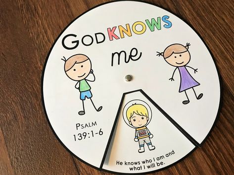 God Knows Me Psalm 139 Coloring Wheel, Printable Bible Activity, Kids Bible Lesson, Memory Game, Sunday School - Etsy God Knows Me Craft, Psalm 139 Craft, God Made Me Craft, Kids Bible Study Activities, Kids Bible Lesson, Scripture Crafts, Christian Kids Activities, Printable Bible Activities, Bible Crafts Sunday School