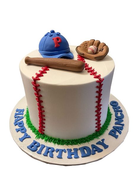 Baseball Theme Cakes, Ball Theme Birthday, Baseball Birthday Cakes, Birthday Cake For Women Simple, Racing Cake, Bat Cake, Baseball Theme Birthday, Baseball First Birthday, Baseball Cake