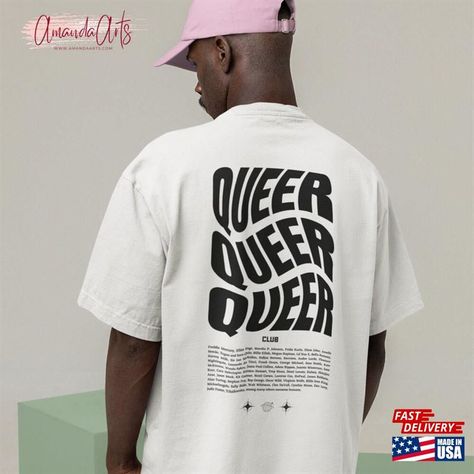 Queer Shirt Club Lgbtq Band T-Shirt Hoodie Check more at https://amandaarts.com/product/queer-shirt-club-lgbtq-band-t-shirt-hoodie/ Queer Branding, Queer Club, Matatu Culture, Queer Shirt, Lgbt Quotes, Softball Mom Svg, Gay Gifts, Tee Designs, Graphic Inspiration