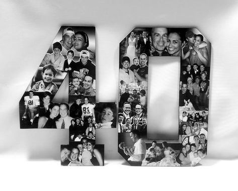 Custom Alphabet Collage Numbers for 40th Birthday Photo Gift, Photo Collage for Any Birthday Collage Numbers, Fence Crafts, Custom Alphabet, 40th Bday Ideas, 17th Birthday Gifts, Adult Party Themes, Photo Collage Gift, Photo Collages, Gift Photo