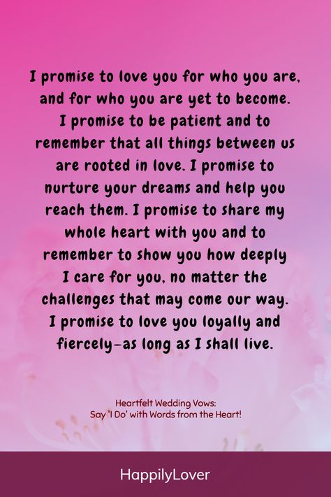 Express your love with these romantic, cute, and short wedding vow for him. Your wedding day is one of the most magical moments in your life and best vows will make your big day even more special. Cute wedding vows are filled with promises, dreams, and all the wonderful things that make your relationship unique. Vows For Him, Wedding Vows For Him, Romantic Wedding Vows, Love Vows, Poems For Your Boyfriend, Love Promise, Love Poem For Her, Love Poems For Him, You Are My Forever