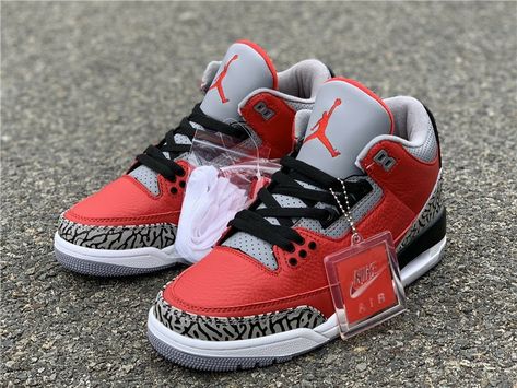 Jordan 3 Cement, Jordans Retro, Nike Air Jordan 3, All Jordans, Back To School Shoes, Trendy Shoes Sneakers, Jordan Shoes Girls, Jordan Shoes Retro, Shoes Sneakers Jordans