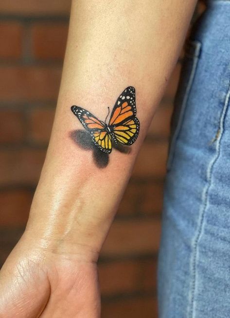 100 Unique Butterfly Tattoo Ideas (Best Butterfly Tattoos) - The Trend Scout Monarch Butterfly Memorial Tattoo, 3d Monarch Butterfly Tattoo, Monarch Butterfly Tatoos, 3 D Butterfly Tattoo, Auntie Tattoo, Butterfly Metamorphosis Tattoo, Unique Shoulder Tattoos For Women, Monarch Tattoos, Small Monarch Butterfly Tattoo