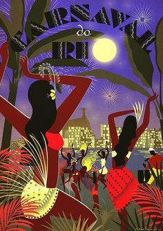 Rio de Janeiro _______________________________ Brésil ~ Brasil ~ Brazil Samba Music, Brazil Carnival, Rio Carnival, Tourism Poster, Travel Poster Design, Tropical Travel, Free Print, Studio Decor, Poster Vintage