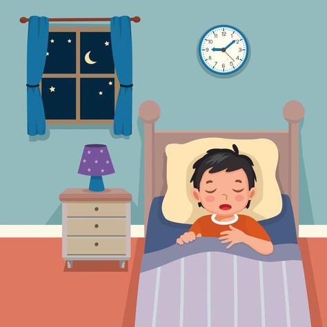 Bed Illustration, Laughing Images, Sleeping Cartoon, Sleep Cartoon, Cute Cartoon Faces, Boy Sleeping, Bedroom Cartoon, Sleeping Drawing, Bedroom Illustration