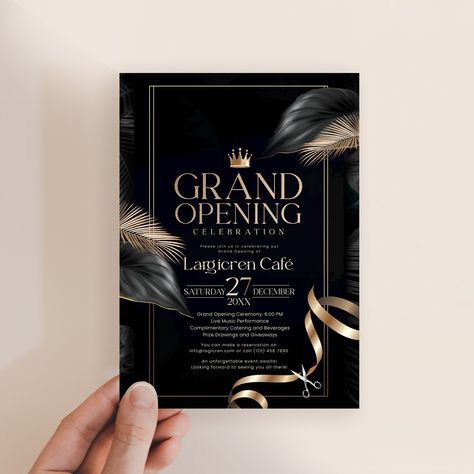 🎉 Grand Opening Invitation Card! ❤️ Make your grand opening unforgettable with our customizable template. Create a professional and eye-catching invitation that will impress your guests! Start designing today! #GrandOpening #InvitationCard #Template #FlyerDesign #BusinessInvite Bridal Shower Chocolate, Grand Opening Flyer, Opening Invitation, Grand Opening Event, Grand Opening Invitations, Bridal Shower Brunch Invitations, Bridal Shower Menu, Opening Event, Bridal Shower Tables