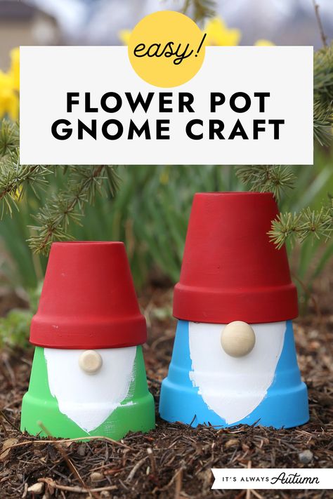 Easy! Flower pot gnome craft. Flower Pot Gnomes, Pot Gnomes, Crafting For Kids, Rose Craft, Gnome Craft, Small Terracotta Pots, Terracotta Flower Pots, Origami Rose, Diy Money