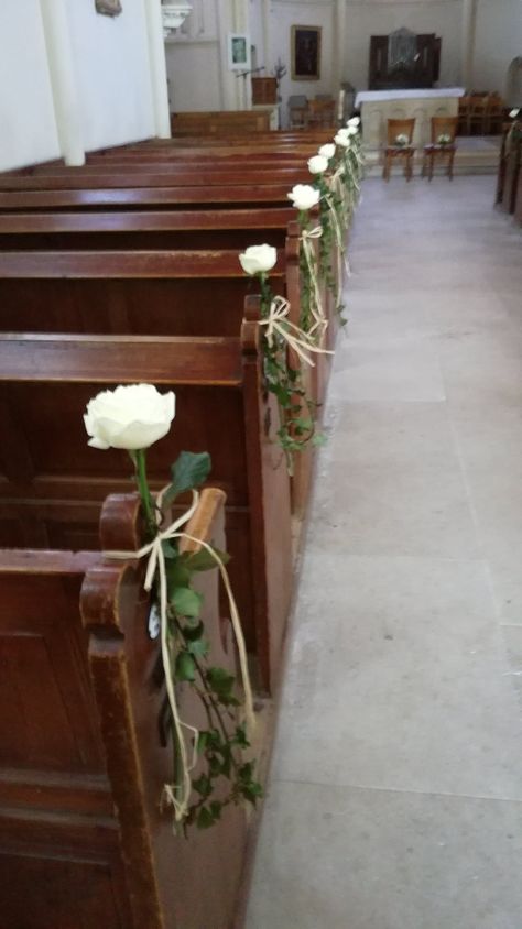 Simple Church Decorations Wedding, Simple Church Wedding Decorations, Simple Church Wedding, Wedding Church Aisle, Church Aisle, Pew Ends, Filipino Style, Church Wedding Decorations, Church Flowers