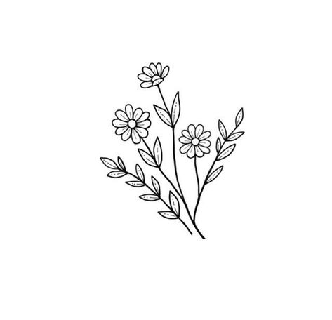 Flower Drawing Ideas, Flower Step By Step, Beautiful Flower Drawings, Daisy Tattoo, Flowers Drawing, Flower Drawing Design, Artist Sketches, Pola Sulam, Plant Drawing