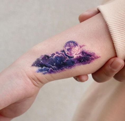 Watercolor Galaxy Tattoo, Forearm Cover Up Tattoos, Cover Up Tattoos For Women, Sky Tattoos, Wrist Tattoo Cover Up, Galaxy Tattoo, Muster Tattoos, Watercolor Tattoos, Body Accessories